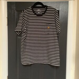 SprzNY Striped Pocket T-Shirt with Crown Detail - Black & White. 451